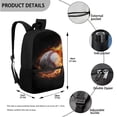 thumbnail image 3 of Jeiento Baseball Bookbag for Boys Backpack Middle School Bag with Lunch Bag Kids Book Bag and Lunch Box Set Cool Flame Elementary Schoolbag Lunchbox Pencil Case Water Bottle Holder 4 in 1, 3 of 7