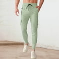 thumbnail image 2 of Zszcpp High Waisted Pants Mens Pocket Stretch Woven Running Training Leg Cinching Drawstring Work Sports Trousers Casual Trouser, 2 of 4