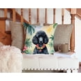 thumbnail image 3 of Black Poodle Luau Throw Pillow, 3 of 6