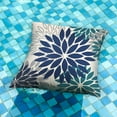 thumbnail image 2 of Navy Blue Flower Pillow Covers 18x18 Inch Set of 2 Outdoor Throw Pillows Outdoor Waterproof Decor for Living Room Sofa Patio Funiture Garden Floral Polyester Pillow Covers 002X, 2 of 6