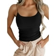 thumbnail image 4 of Women Spaghetti Straps Camisoles Solid Color Knit Ribbed Sling Crop Tank Tops Basic Tops, 4 of 6