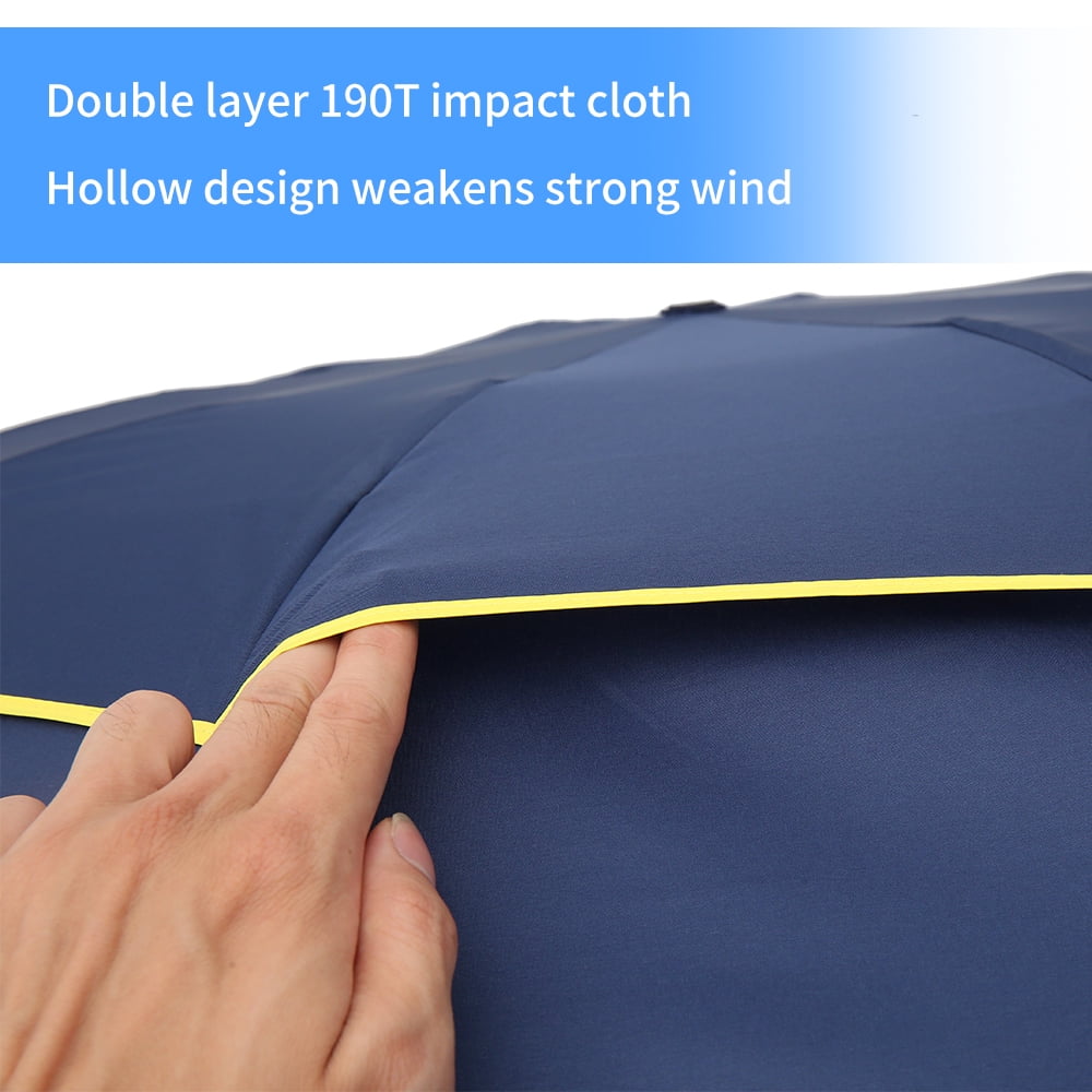 LQCrafK 62" Extra Oversize Large Compact Golf Umbrella Double Canopy Vented Windproof Canopy Rustproof Folding Compact Rain Umbrellas