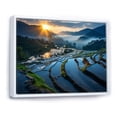 thumbnail image 2 of Designart "Shimmering Fields of China at Sunset" Landscapes Framed Wall Art - Traditional Blue China Hallway Framed Wall Art Decor, 2 of 6
