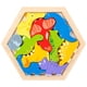 thumbnail image 1 of Juegos de rompecabezas de madera, juguete educativo de aprendizaje: bloques apilables y clasificadores. Dinosaurio, 1 of 9