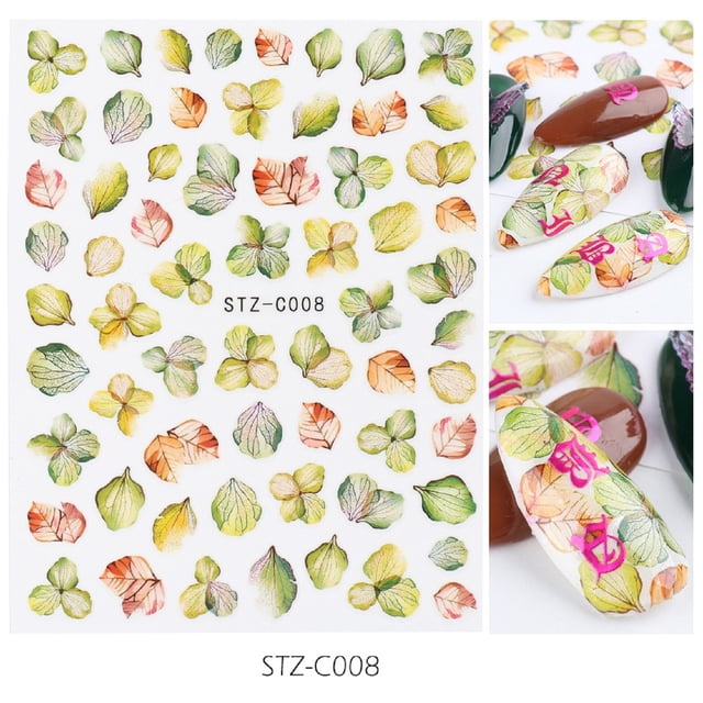 Ganfancp Nail Stickers Simulación Flores Secas Flores 3D Nail Decals Artículos En Liquidación 1X Pegatinas para Uñas