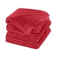 thumbnail image 4 of Cobertor Ligero Liso Matrimonial Hotelero Suave Y Calientito Rojo Melocotton Hogar, 4 of 5