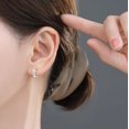 thumbnail image 3 of Sterling Silver Flower Small Hoop Earrings for Women Teens Flower Hoop Earrings Huggie, 3 of 5