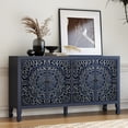 thumbnail image 5 of Floral Carved Buffet & Sideboard Cabinet,Elegant Accent Cabinet with Adjustable Shelves, Solid Wood Legs & Intricate Handles for Dining Room,living room Storage, 5 of 12