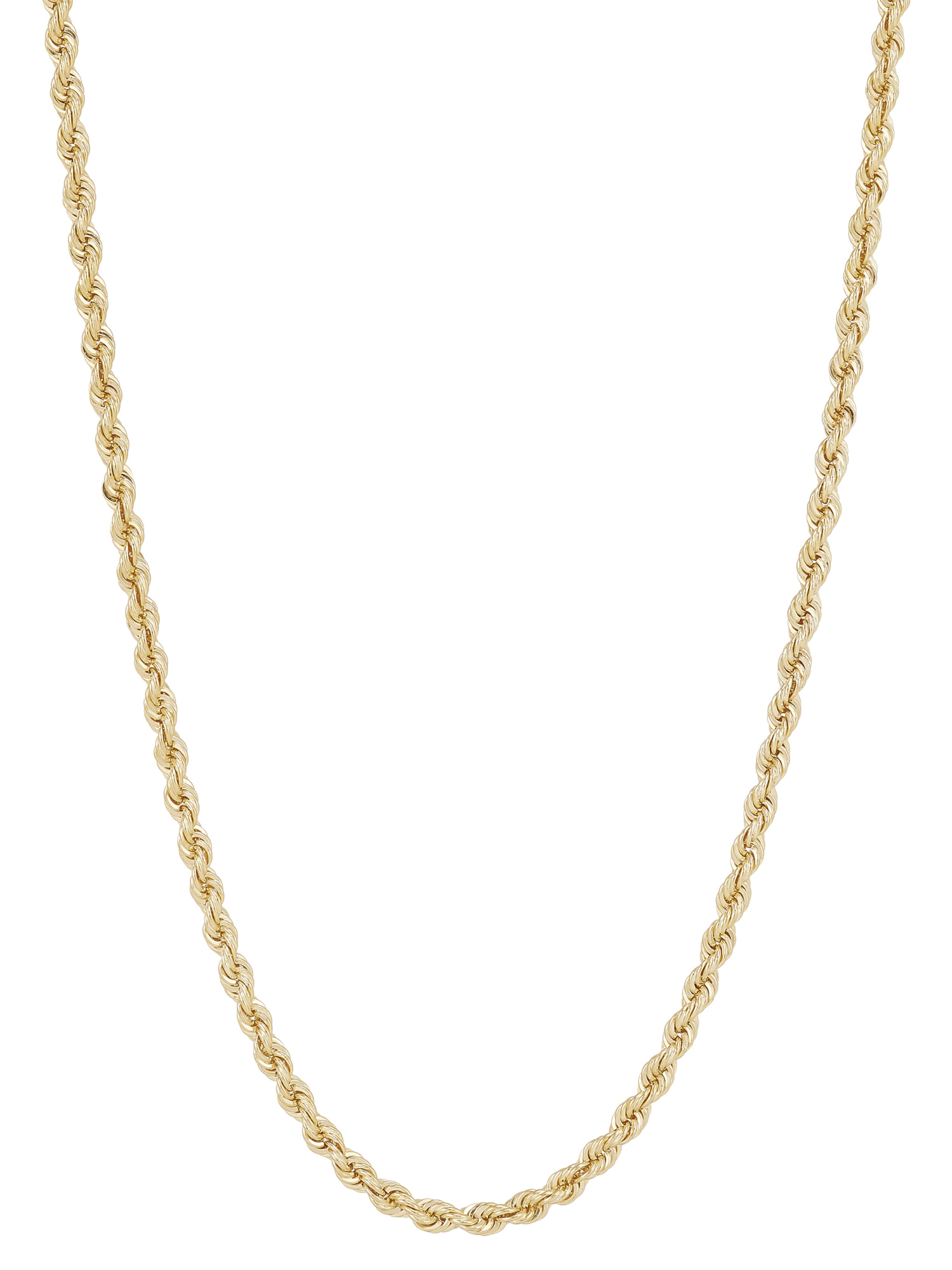 Brilliance Fine Jewelry Sterling Silver and 1/20 10K Gold 2.40MM Hollow Rope Necklace, 18"