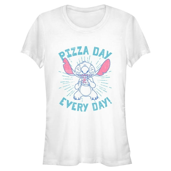 Juniors Lilo & Stitch Pizza Day Every Day Stitch T Shirt