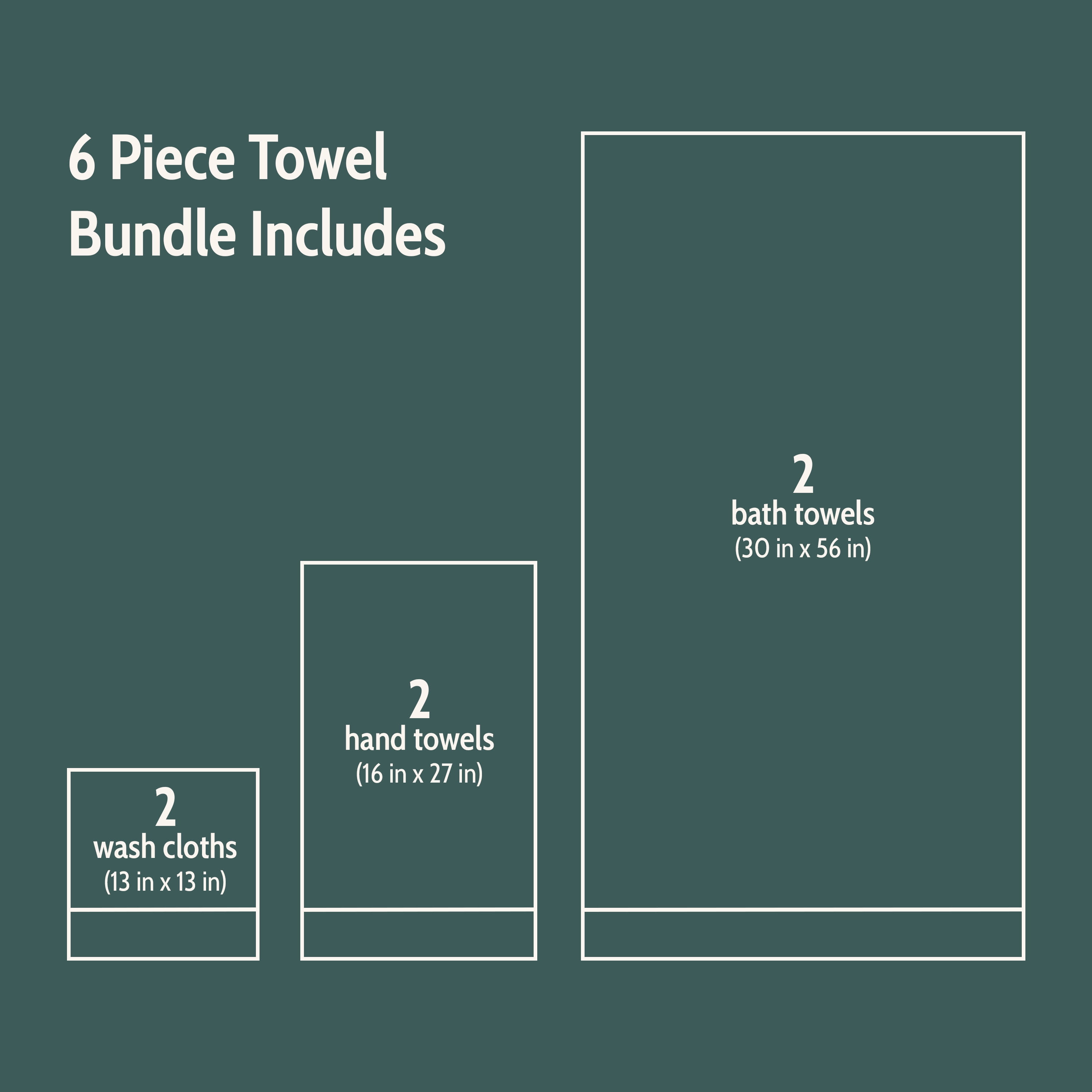Seed & Stone Ultra-Soft 30% Recycled Cotton Bath Towels, 100% Cotton, 6-Piece Towel Set, White