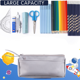 thumbnail image 3 of Estuche para lápices de gran capacidad, estuche para bolígrafos, bolsa de maquillaje, suministros escolares, papelería de oficina, almacenamiento, regalo, gris, 3 of 5