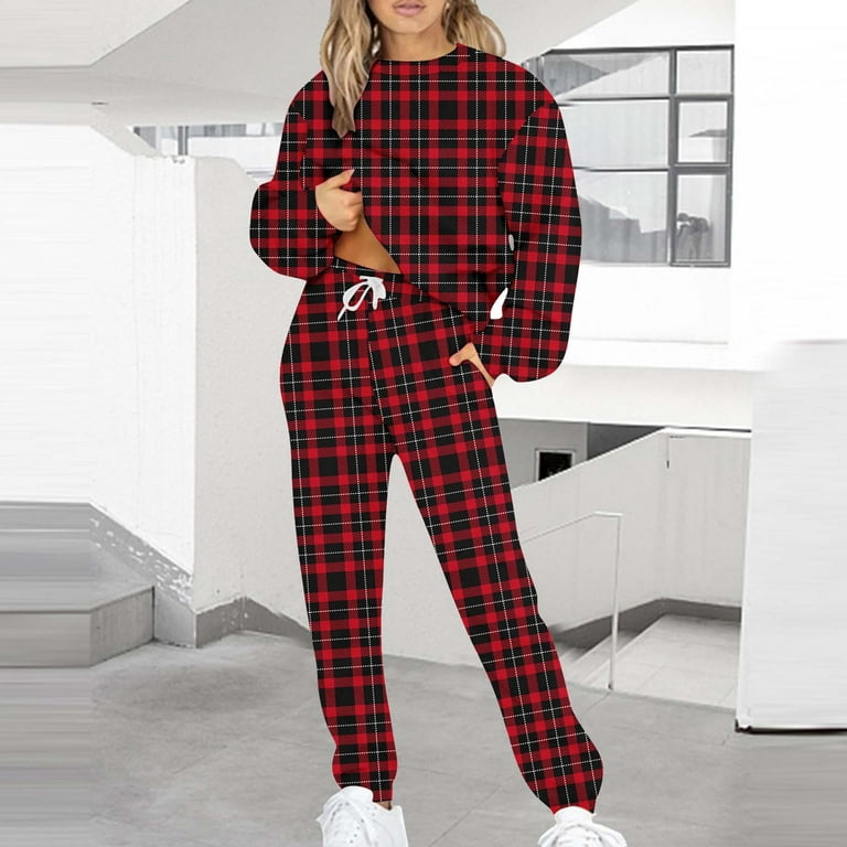 REORIAFEE Outfits for Women Sexy Print Sleep Shirt Pants Sets Loungewear  Pajamas Pockets Dark Gray S 