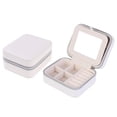 thumbnail image 2 of Unique Bargains Travel Jewelry Box Small Portable PU Leather Jewelry Organizer Case White, 2 of 8