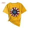 thumbnail image 5 of Htigea Independence Day T Shirt for Women Sunflower Graphic Crewneck Short Sleeve Shirts 4th of July Patriotic Tees Casual Loose Fit Summer Tops Yellow,M, 5 of 8