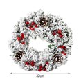 thumbnail image 2 of Snow Flocked Christmas Wreath With pines and Red Berries White Artificial Decoration Wreath for Front Door Wall Window Indoor Outdoor Christmas Decorations, 2 of 5