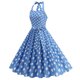 thumbnail image 3 of mfyjkho Vestidos de tallas grandes, Vestido informal de moda con estampado de encaje, camisola, sin mangas, cuello redondo, dobladillo grande y cremallera. l, 3 of 7