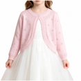 thumbnail image 3 of Afuyipoi Girls Cotton Knit Cardigan Sweater Light Layering Top for Kids Size 6M-10Y Spring Summer Comfort Pink Size 12M, 3 of 9