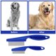thumbnail image 4 of Peine para el pelo de mascotas Eliminación de manchas de lágrimas, paquete de 2 Peines multifuncionales para el cuidado de mascotas Kit 2 en 1 Peines para perros Masaje de aseo de acero inox, 4 of 5