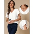 thumbnail image 2 of DARING DIVA Women's V Neck Tulip Sleeve Loose Fit Summer Top XS White, 2 of 6