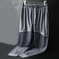 thumbnail image 6 of Bpyeka Men's Big & Tall Mesh Jogger Pants Elastic Drawstring Waist Letter Print Side Pockets Quick Dry Athletic Trousers 3XL-5XL, Gray, 6 of 8