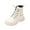 Beige-01, variant on Boots for Girls Lace Up Ankle Boots Riding Boot Side Zipper Punk Goth Non Slip Sole Short Booties Outdoor Activities for Fall Winter