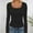 Black, variant on Women's Basic Ribbed Knit Square Neck Long Sleeve T Shirt Fall Fashion Casual Stretch Fit Comfortable Top For Girls And Teens Women's Blouses