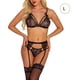 thumbnail image 1 of Ropa interior de encaje sexy para mujer Ropa de dormir Liguero Ropa de dormir Lencería, Negro, L Inevent XX000105-07, 1 of 7