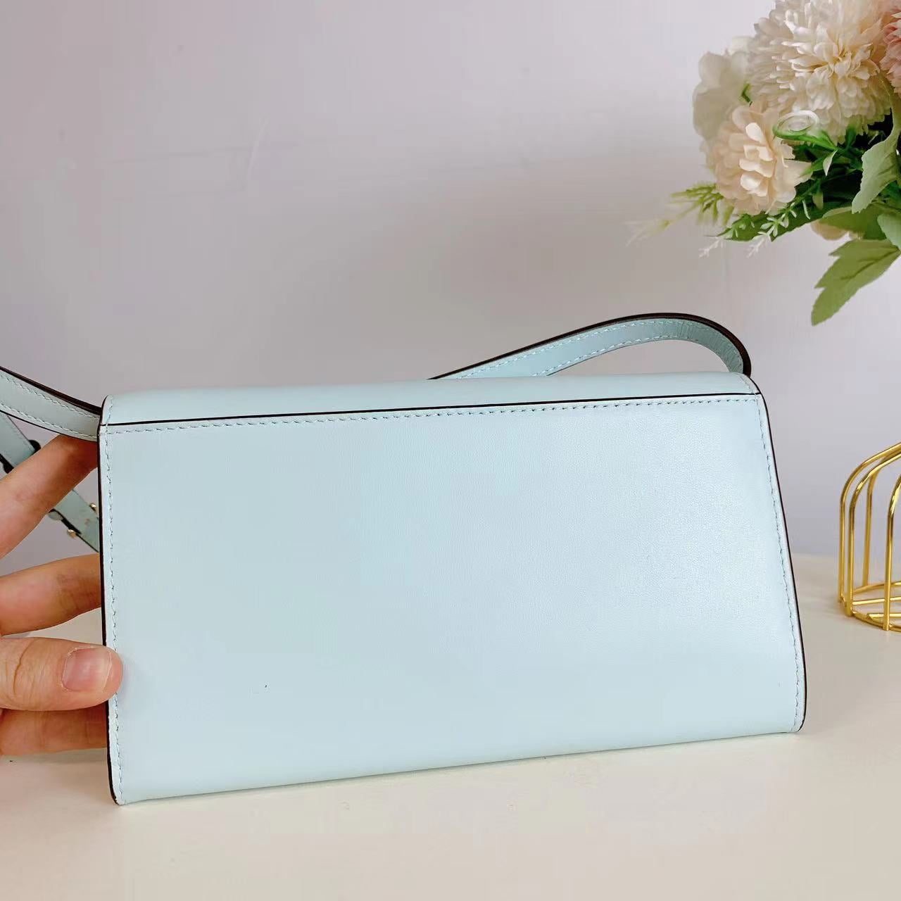 Kate Spade New York Women’s Reegan Smooth Leather Wallet Crossbody Bag (Turquoise Glass)