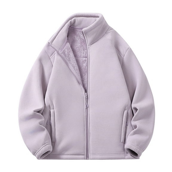 Ceisia Women's Winter Warm Zipper Closure Standing Collar Solid Color Jacket - Polyester for Daily & Outdoor Wear Gift