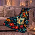 thumbnail image 5 of Vibrant Garden Watering Can Butterfly Digital Print, Rustic Botanical Portrait, Warm Flannel Blanket for Sunroom and Reading Nook, Garden Lovers decorative theme Gift, Rustic Home Decor, 5 of 7