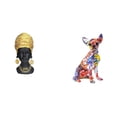 thumbnail image 1 of Estatua de mujer africana, figura de resina, perro, decoración coleccionable, adorno creativo, escultura artística elaborada, adecuada para oficina, e, 1 of 8