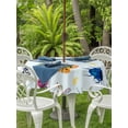 thumbnail image 2 of Outdoor Tablecloth with Umbrella Hole and Zipper, Cute Butterfly Dragonfly Round Table Cloth 54 Inch Waterproof Tablecloth, Farmhouse Botanical Floral Blue Picnic Table Cover for Patio Camping, 2 of 7