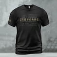 thumbnail image 2 of Curuila Mens Usa 250Th Anniversary Shirt Crew Neck Print Short Sleeve Fashion Comfort Tee Black Size L, 2 of 3