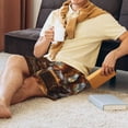 thumbnail image 6 of Kdxio Log Cabin Inside Print Mens Sleep Shorts Bottoms Soft Comfy Pajama Wear Pants with Drawstring Pockets, 6 of 7
