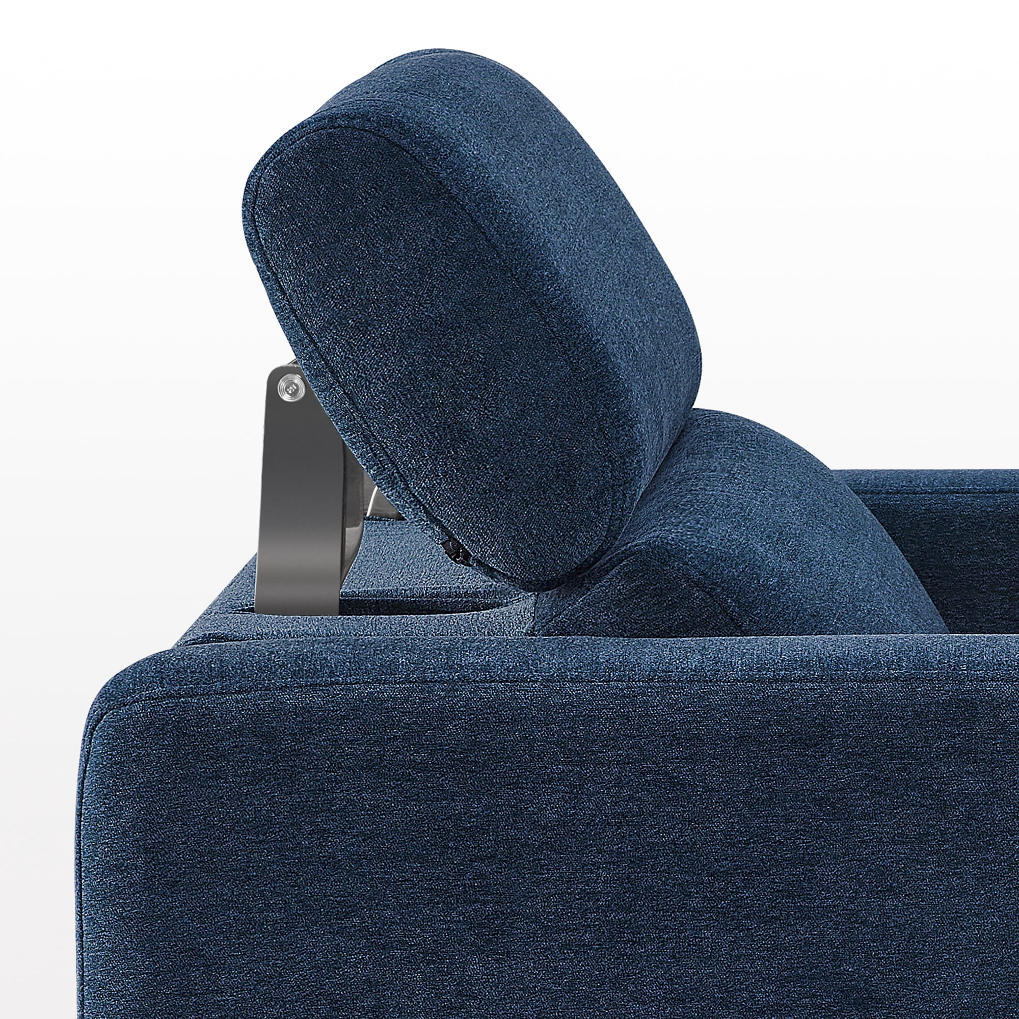 MCombo High Leg Power Recliner Chair with Adjustable Headrest and USB A/C Charge Ports for Living Room, Office, and Small Spaces (Fabric HL128, Navy Blue)