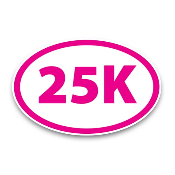 Magnet Me Up 25K Marathon Pink Oval Magnet Decal, 4x6 In, Vinyl Automotive Magnet