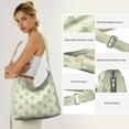 thumbnail image 5 of Stylish Cartoon Frog & Mushroom Pattern Tote Bag | Large Capacity Minimalist Handbag for Work, College | Adjustable Strap Crossbody Sling, 5 of 5