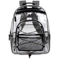 thumbnail image 1 of Mochila transparente grande y resistente, mochila escolar transparente de PVC resistente a las heladas con correas ajustables para el trabajo, controles de seguridad, eventos deportivos (negro) Zhivalor  HJFLD-22, 1 of 4