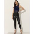 thumbnail image 4 of Top corto de malla con estrellas para mujer, cuello alto, sin mangas, transparente, camiseta sin mangas para fiesta Azul oscuro S, 4 of 6