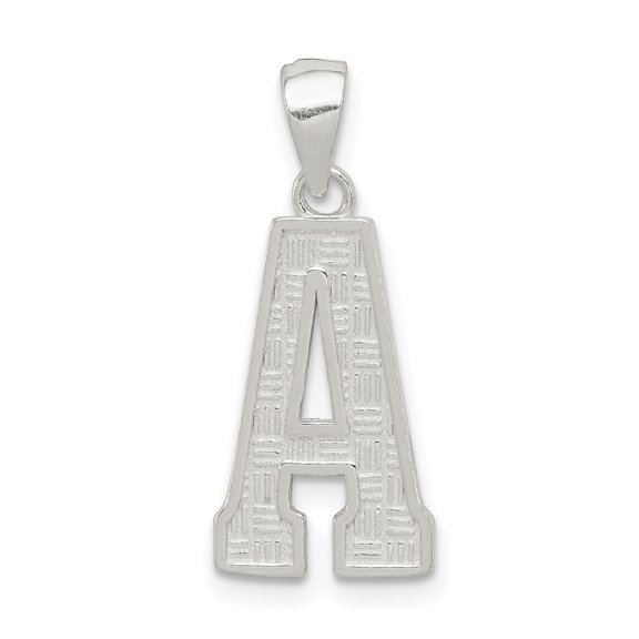 Auriga Fine Jewelry 925 Sterling Silver Rhodium-plated Letter A Initial Pendant for Women (L-25 mm, W-10 mm)