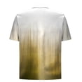 thumbnail image 4 of Mens Shirts Plus Size Short Sleeve Turndown Collar Button Printed Casual Loose Blouse Yellow XXXL, 4 of 5