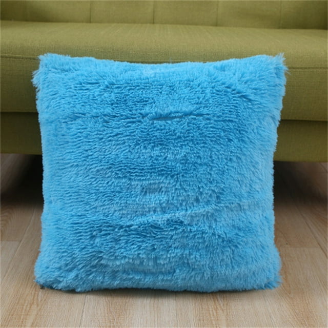 Agiferg Short Plush Pillow Cover Sofa Cushion Solid Color Home Pillow Cover Bedside Backrest