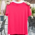 thumbnail image 7 of ADSSDQ Womens Short Sleeve Tops Summer T Shirts Round Neck Causal Fashion Basic Tee Loose Fit Blouses Watermelon Red S, 7 of 7
