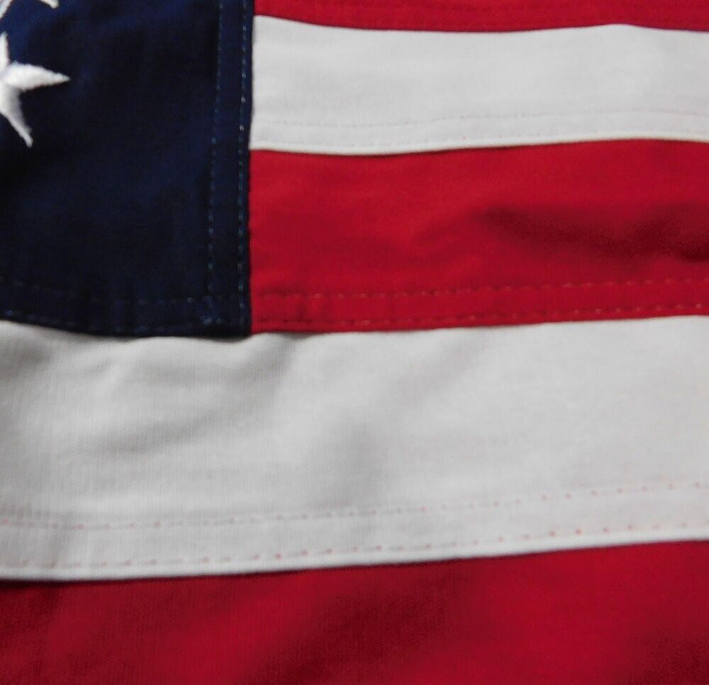 2x3 Embroidered 48 Star USA Sewn 100% Cotton Flag 2'x3' Clips