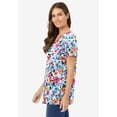 thumbnail image 3 of Woman Within Plus Size Perfect Printed Short-Sleeve V-Neck Tunic, 3 of 6