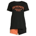 thumbnail image 5 of Grayson Social Women's and Women's Plus Sleep Halloween Short Sleeve Tee and Pajama Short Set, 2pc, 5 of 5