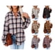 thumbnail image 4 of Blusa a cuadros para mujer, con botones, manga larga, holgada, para otoño e invierno, camisa a cuadros para mujer, blusa para fiesta de trabajo diaria, 4 of 6