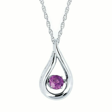 - Brilliance in Motion Sterling Silver Created Alexandrite Birthstone Pendant Necklace, 18
