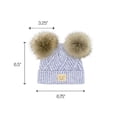 thumbnail image 4 of C.C Kids' Babies' Soft Stretch Cable Knit Faux Fur Pom Pom Beanie Hat, Criss Cross Baby Blue Mix, 4 of 5